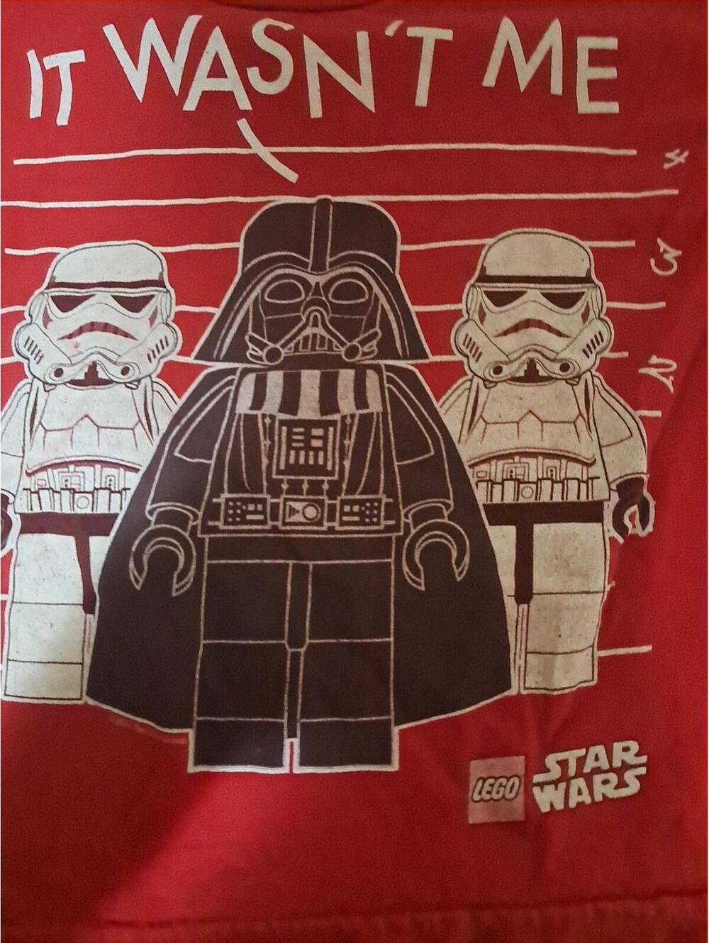 Star Wars Lego "It Wasn't Me" Size 4/5 Tshirt Short Sleeves small spot in sleeve - Picture 3 of 8